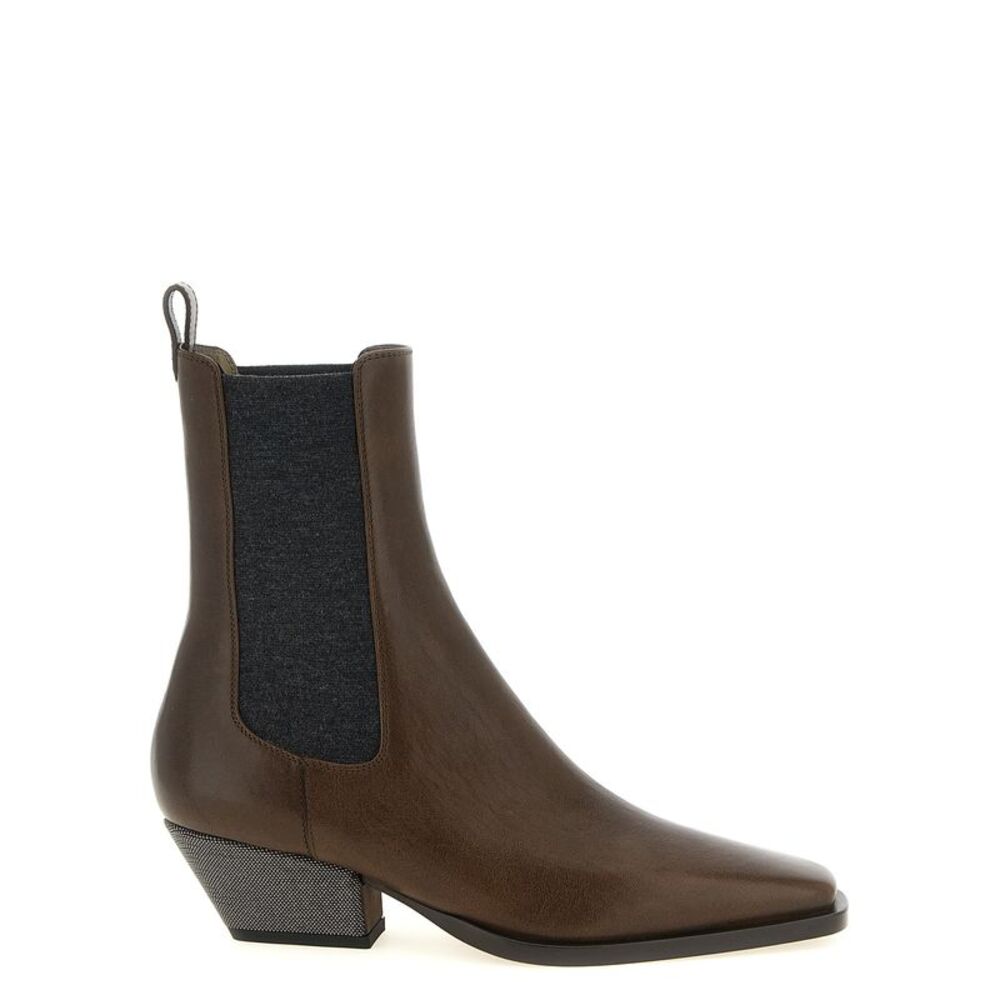 Brunello Cucinelli Brown Cowhide Chelsea Women's Boots